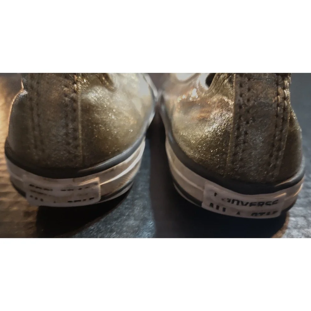 Converse All‎ Star Tennis Shoes Gold Glitter Juniors Size 4 Womens 5.5